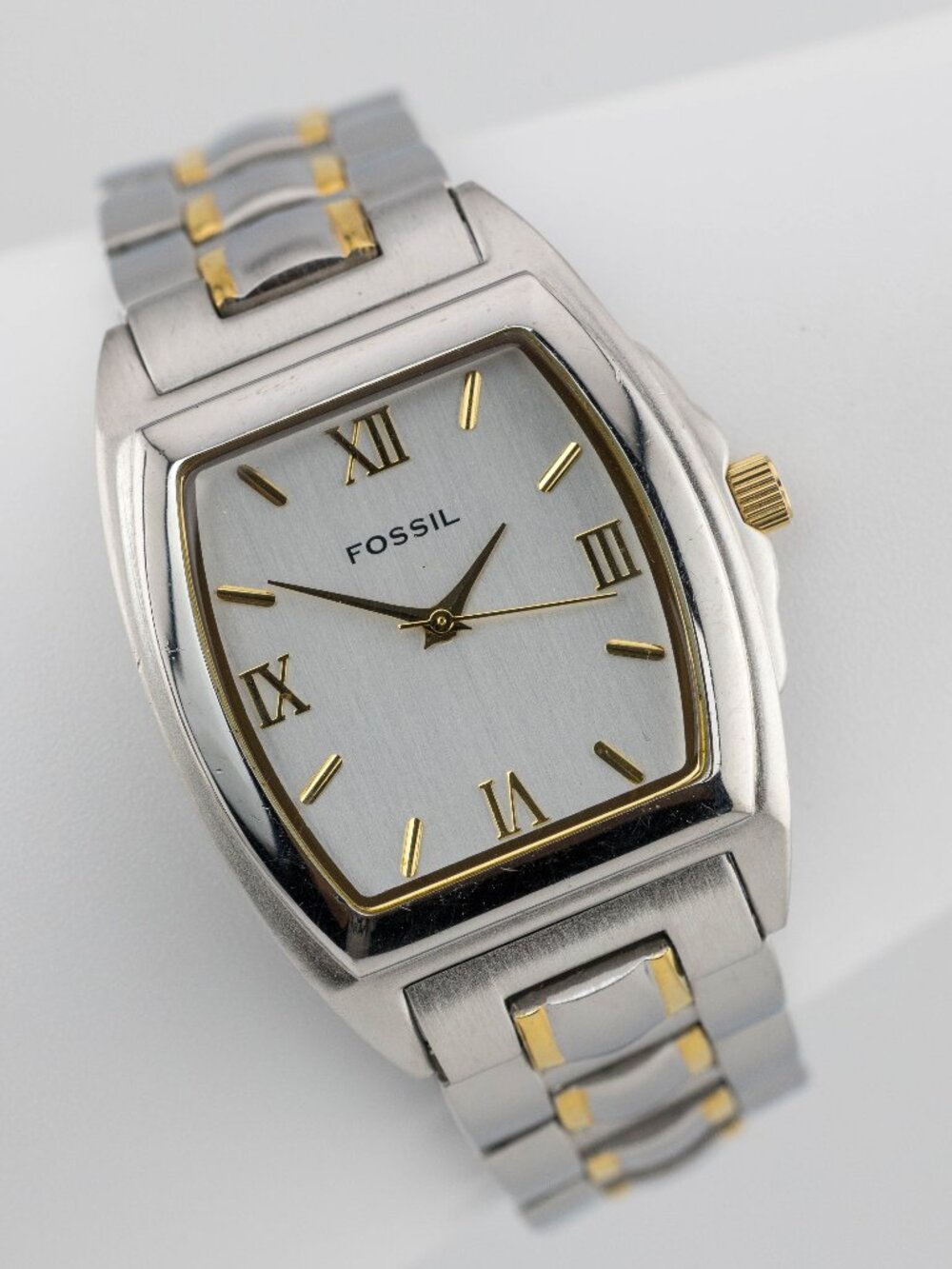 Fossil PR1562 Men's Two Tone Roman Numeral Quartz Analog Watch Fresh Battery